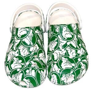 Crocs Classic Duke Print Clogs "Green / White" - Size 8M / 10W | NEW